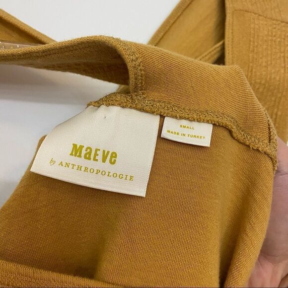 Maeve Anthropologie Stephie Cross-Back Gold Top Size Small - Picture 9 of 12